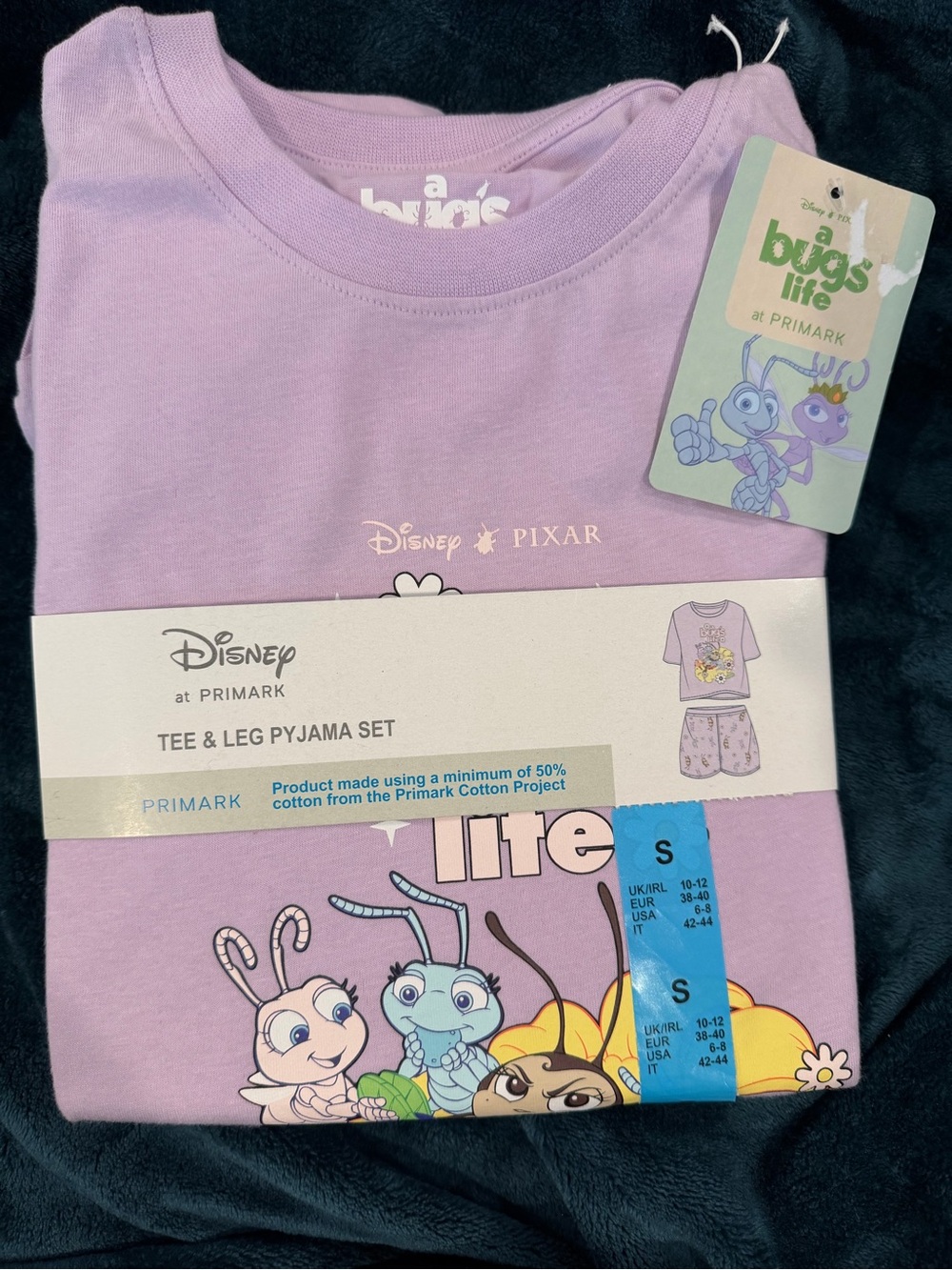 Disney Pixar A Bug's Life Lavender Tee & Leg Pyjama Set - Primark